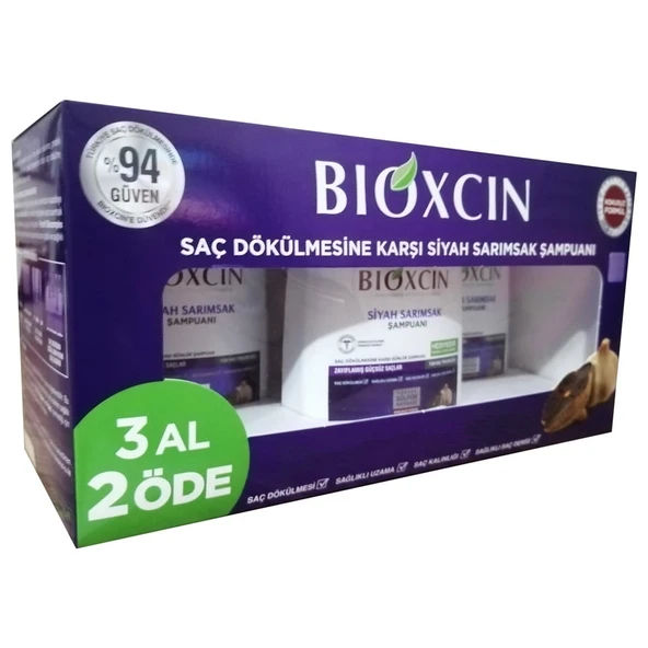 Bioxcin Siyah Sarımsaklı Şampuan 3 Al 2 Öde Renk:Siyah  3 x 300 ml