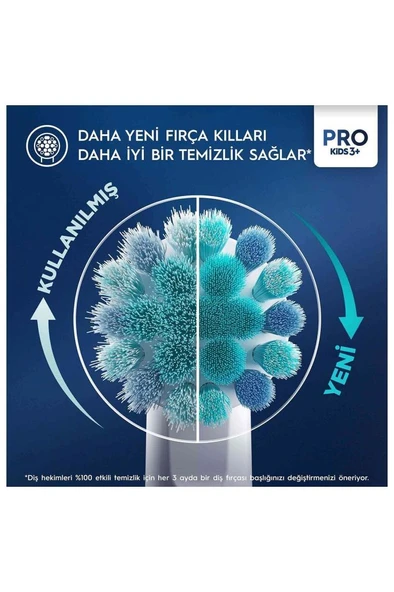 Oral-B Pro Kids Frozen Şarjlı Diş Fırçası Yedek Başlığı – 2’li Paket (3+ Yaş, Yumuşak Kıllı) - 3