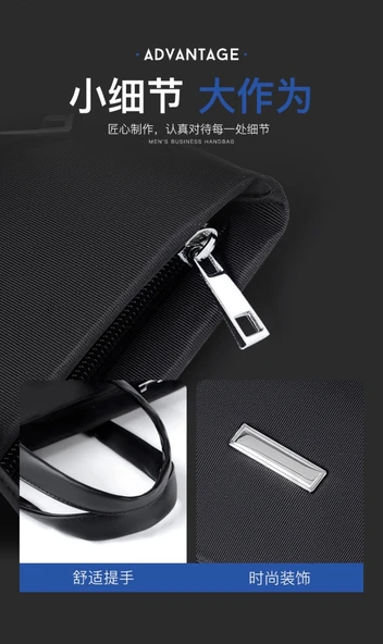 Erkekler için Büyük Kapasiteli Polyester Laptop Çantası - Gri - 3