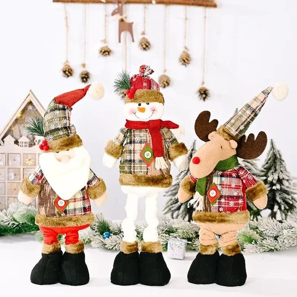 Noel Peluş Bebek Süsleri - Kardan Adam - Büyük - 8