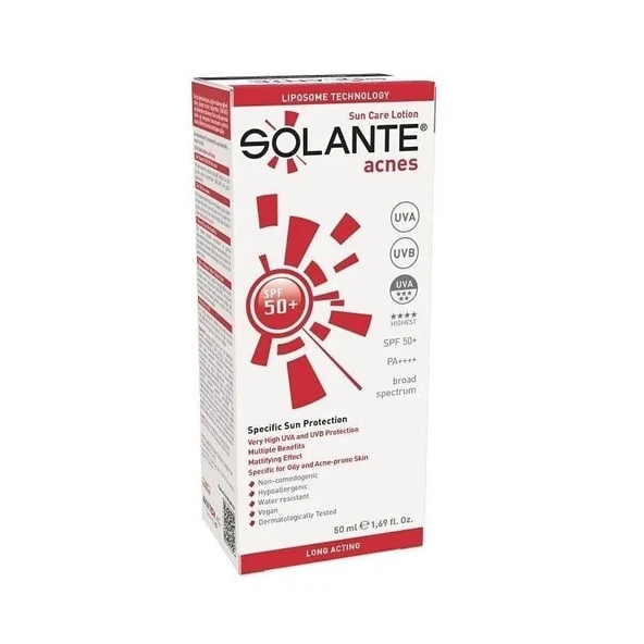 Solante Güneş Losyonu Acnes Akne Önleyici Spf 50+ Faktör 50 ml