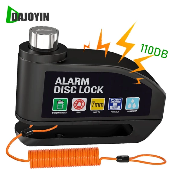110dB Bisiklet Alarmı Disk Fren Kilidi - Kırmızı - 2