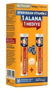 Nutraxin Efervesan - Vitamin C-D-ZINC 15 Efervesan Tablet - 1 Alana 1 Bedava