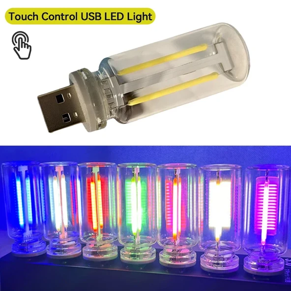 USB LED Araç İç Mekan Atmosfer Gece Lambası - Pembe - 4