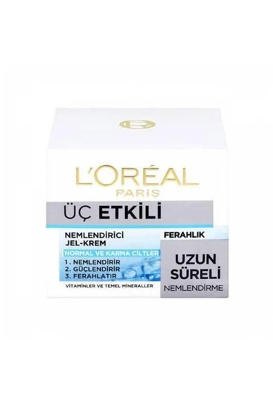 Loreal Paris 3 Etkili Nemlendirici Jel Krem Normal Ve Karma Ciltler 50 ml