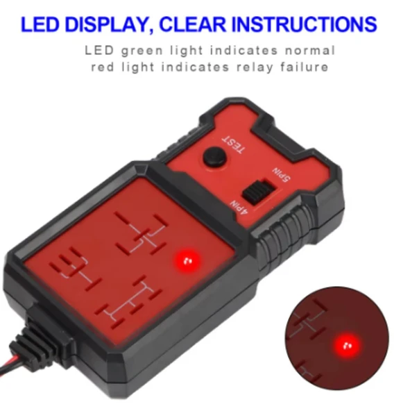 12V LED Göstergeli Araç Röle Test Cihazı - CNBJ-707 - ABS Malzeme