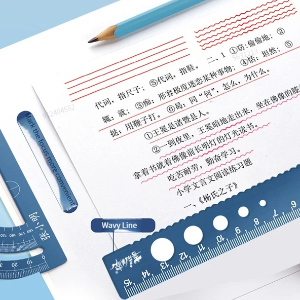 4 in 1 Alüminyum Alaşımlı Cetvel Seti - Altın - Resim 7