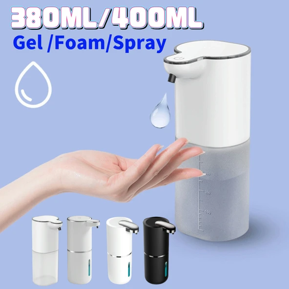 400ml Otomatik Sabun Dispenseri - Sprey Tipi - USB Şarjlı - Infrared Sensör - Ayarlanabilir - 2