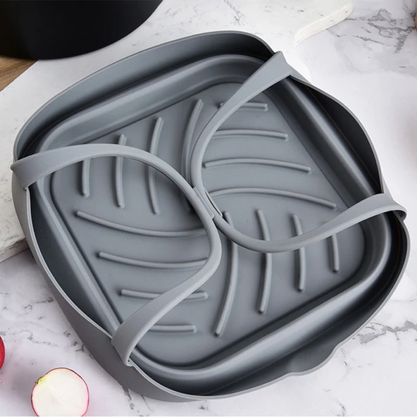 Silikon Fırın Tepsisi - Gri - Tek Kullanımlık Değil - 22 cm - 5