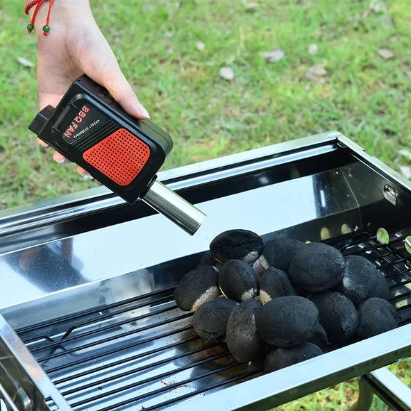 El Kolu Barbekü Hava Üfleyici - Kırmızı - 2