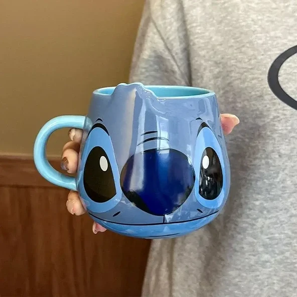 Disney Stitch Seramik Kupa - 530ml - Çizgi Film Desenli
