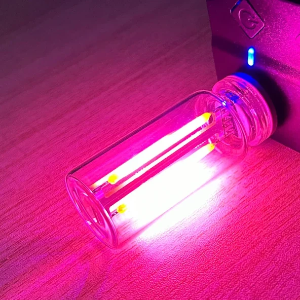 USB LED Araç İç Mekan Atmosfer Gece Lambası - Pembe