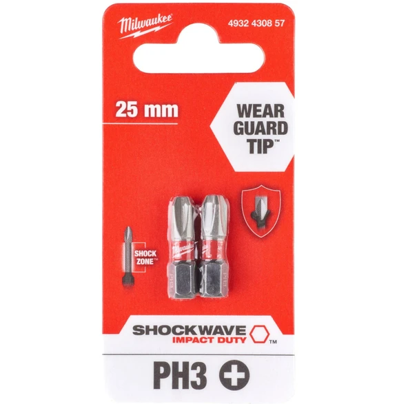 Milwaukee Bits Uç PH3 25 MM 2'Lİ Paket 4932430857