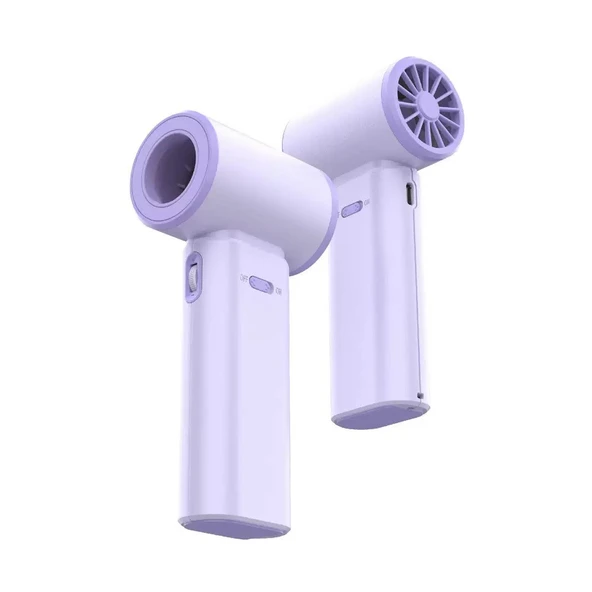 Taşınabilir Mini Fan - Mor - USB Dijital Ekran - 16m/s Hava Akışı