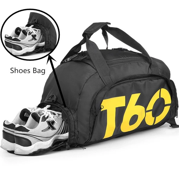 Su Geçirmez Spor Çantası - Siyah-Beyaz - Ultralight - 5