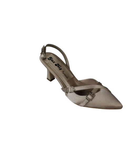 YAZKIŞ Kadın Gümüş Saten Bordo Rugan Üstü Toklaı Burnu Sivri 7cm İnce Topuklu  Stiletto Ayakkabı - Resim 12