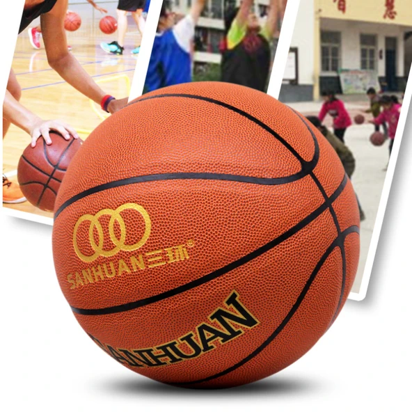 Çocuklar için 5 Numara PU Basketbol - Kahverengi Klasik - 4