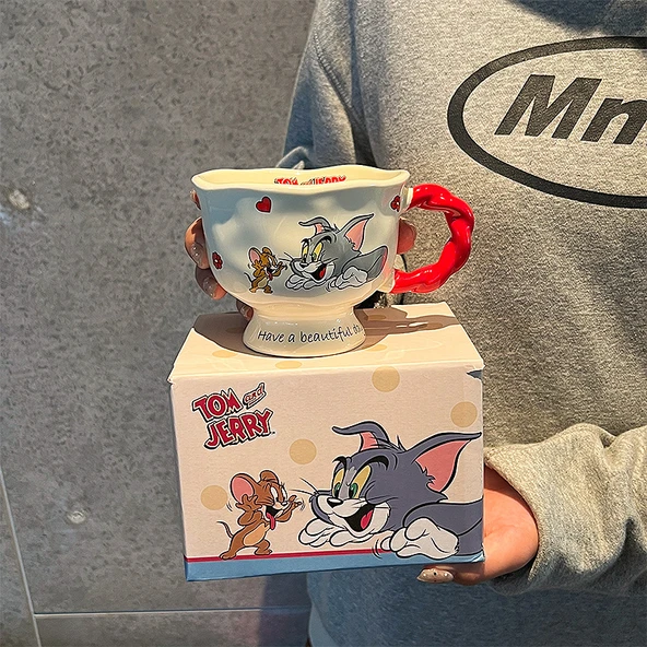 Disney Tom ve Jerry 360ml Seramik Kupa - Kahverengi - 4