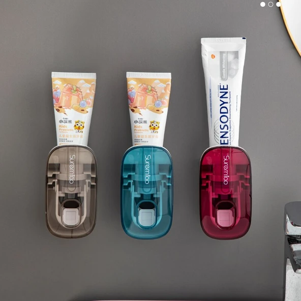 Otomatik Diş Macunu Dispenseri - Duvara Monte - Gri - 7