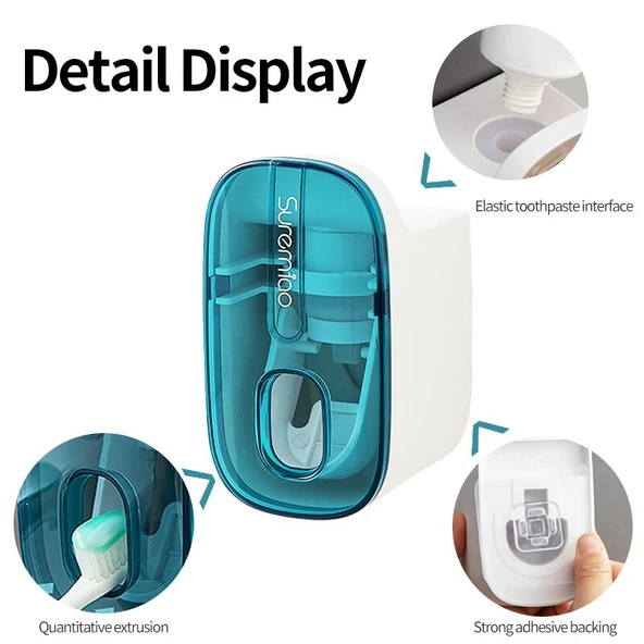Otomatik Diş Macunu Dispenseri - Duvara Monte - Gri - 6