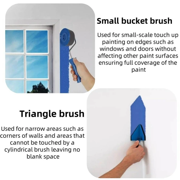 DIY Duvar Boya Rulo Fırça Seti - 6 Parça - 6