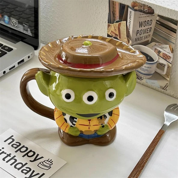 3D Üç Gözlü Kahve Fincanı - A Renk - 201-300ml - 2