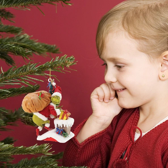Grinch Temalı Noel Ağacı Süsü - Kırmızı - 4