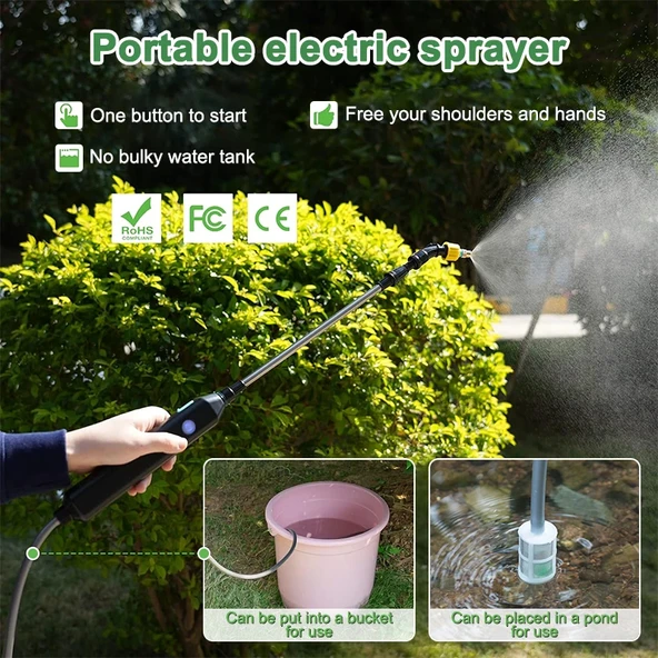 Elektrikli Bitki Sprey Makinesi - 5M Uzunluk - 3 Nozul - 3