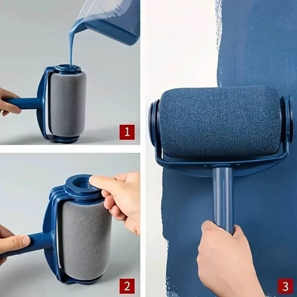 DIY Duvar Boya Rulo Fırça Seti - 6 Parça - 4