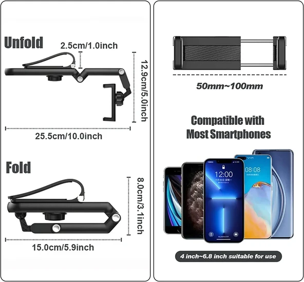 360 Derece Döner Güneşlik Araba Telefon Tutucu - Gri - 5