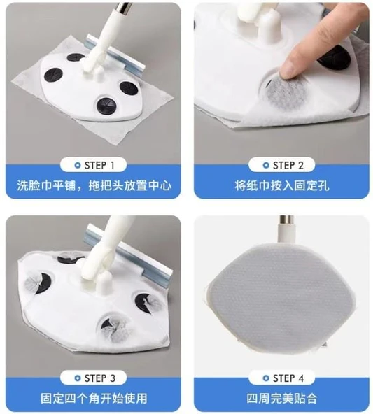 Islak Mendil Uyumlu Pratik Çek Çekli Mop - Resim 2