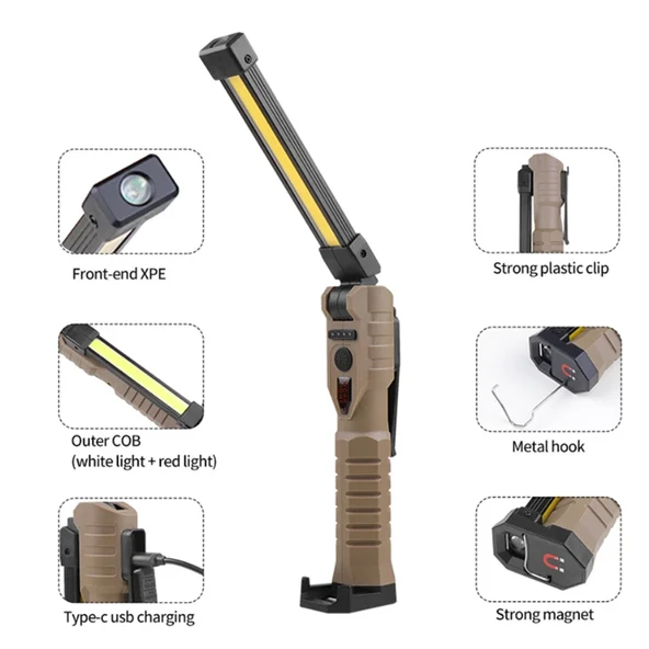 Katlanabilir COB XPE LED Çalışma Lambası - Büyük Boy Bej - 3