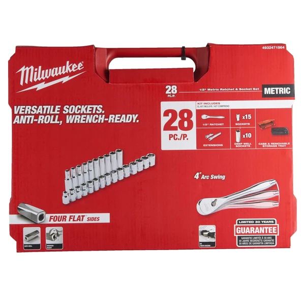 Milwaukee Cırcırlı Lokma Seti 1/2 28 Parça 4932471864 - 3