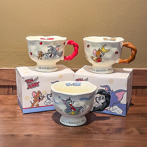 Disney Tom ve Jerry 360ml Seramik Kupa - Kırmızı - 3