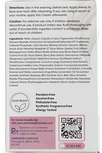 Advanced Clinicals Kapsüllü Retinol Jel Yüz Kremi 59ml - 6