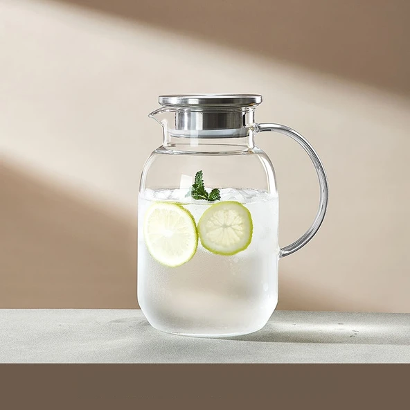 Şeffaf Cam Su Isıtıcısı - 1800ml - Çay ve Kahve Seti