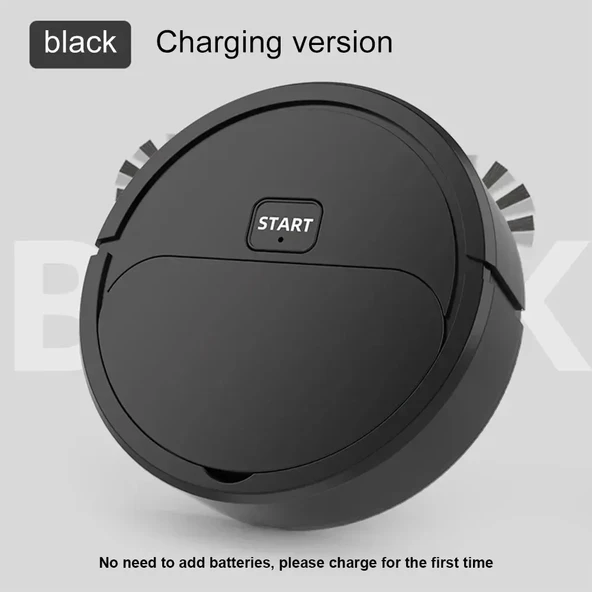 Otomatik Taşınabilir Mini Ev Robot Süpürgesi - Siyah - USB Şarjlı