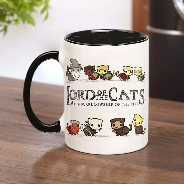 Kedi Desenli Seramik Kahve Fincanı - Stil 8 - 11oz - 6