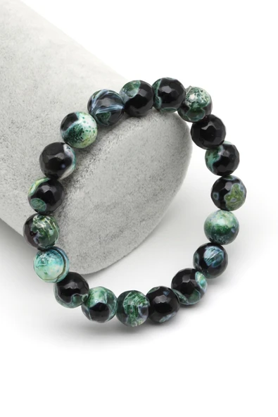 Akik Doğal Taş Bileklik 10 mm Küre Kesim ürün görseli