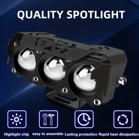 Motosiklet LED Spot Işık - Çift Renk - 1 Adet - 4