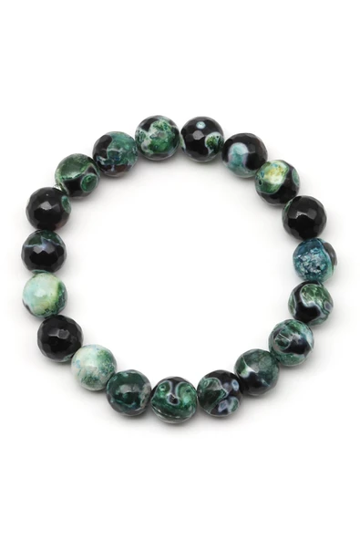 Akik Doğal Taş Bileklik 10 mm Küre Kesim - Resim 2