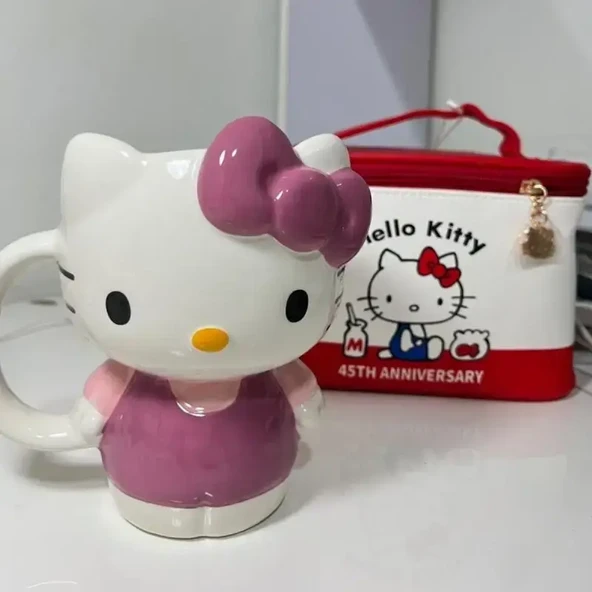 Kawaii Sanrio Hello Kitty Çizgi Film Porselen Kupa - Kitty - 301-400ml - 9