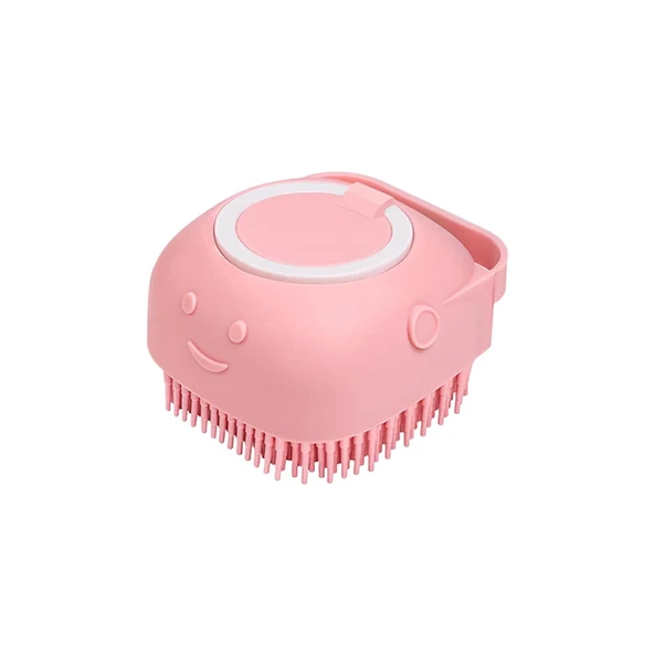 Köpek Banyo Fırçası - Pembe - Masaj ve Şampuan Dağıtıcı