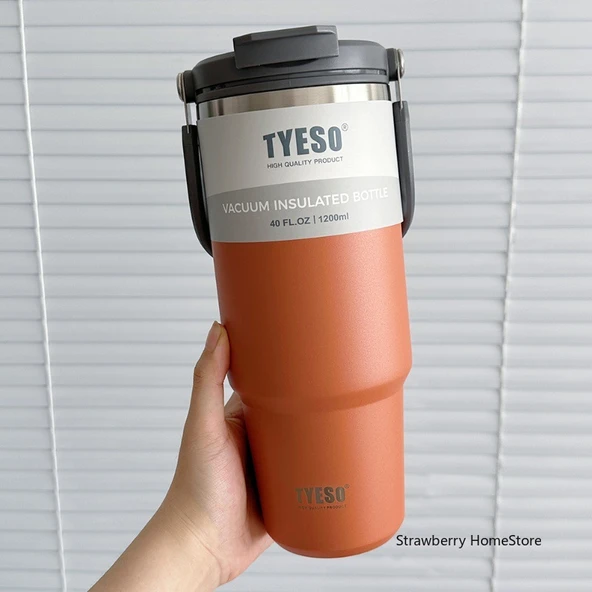 Paslanmaz Çelik Kahve Kupası - Turuncu - 750ML