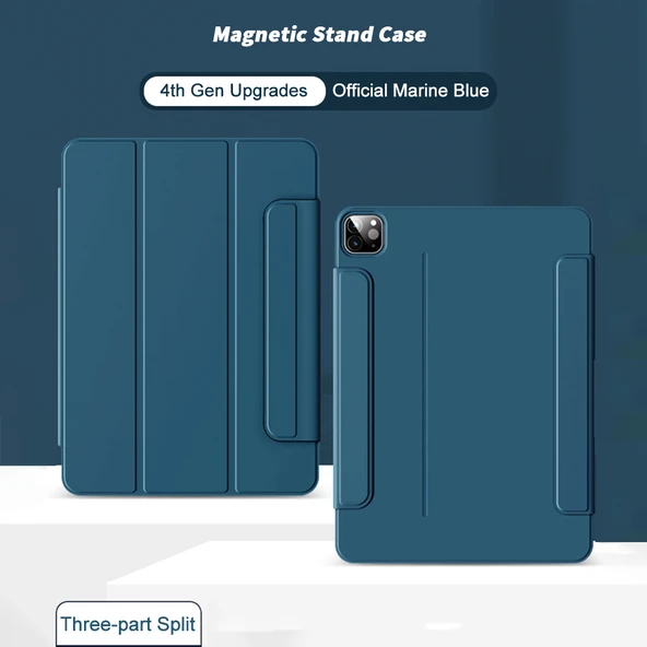 iPad Mini 6 8.3 2021 Gri Manyetik Çift Taraflı Koruyucu Kılıf - 7