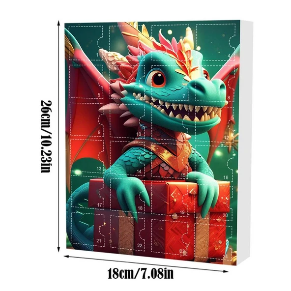 Noel Takvimi - Kahverengi - Dinozor Kolye