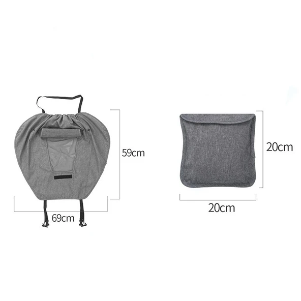 Evrensel Bebek Arabası Güneşlik UV Koruma Çadır Kapağı - Gri - 5