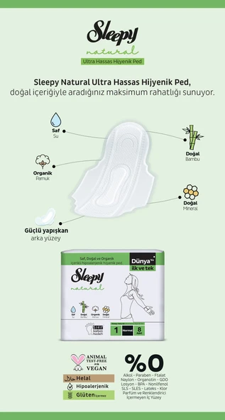 7 AL 6 ÖDE Sleepy 32'li Natural Günlük Uzun ve 250 ML Temizleme Suyu - 2