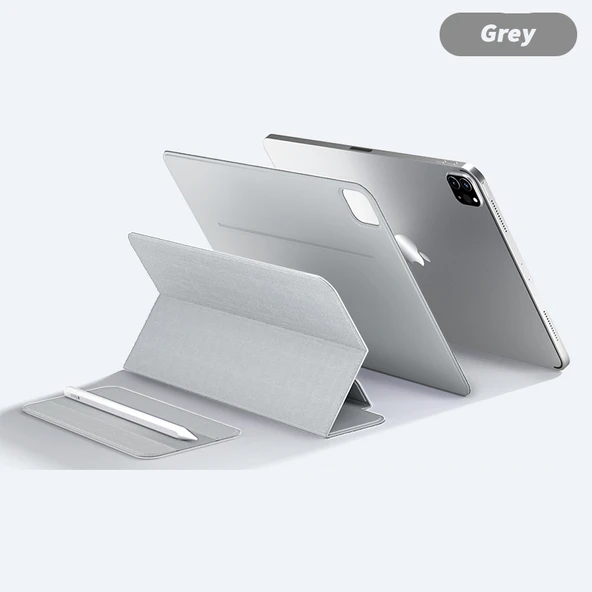 iPad Mini 6 8.3 2021 Gri Manyetik Çift Taraflı Koruyucu Kılıf