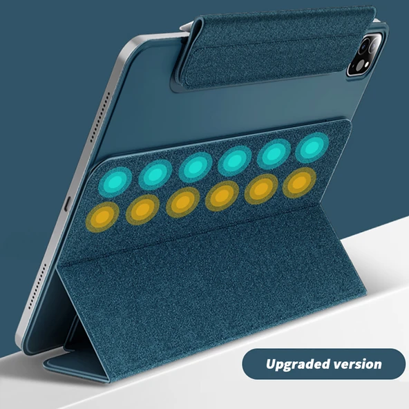 iPad Pro 5 11 2024 Yumuşak Yeşil Manyetik Çift Taraflı Koruyucu Kılıf - 12
